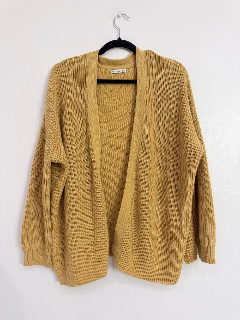 Cotton On Mustard Open-Front Knit Cardigan